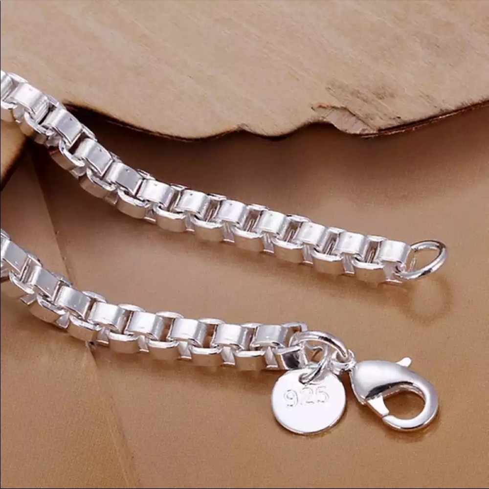 New 925 Silver 4MM Chain Women Men Bracelet - Picture 4 of 4